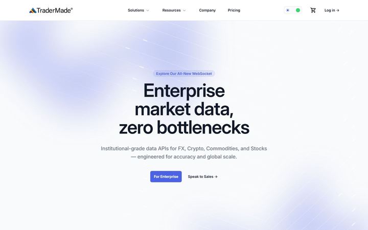 TraderMade website homepage